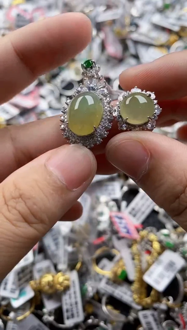 翡翠戒指银S925镶嵌555555   8