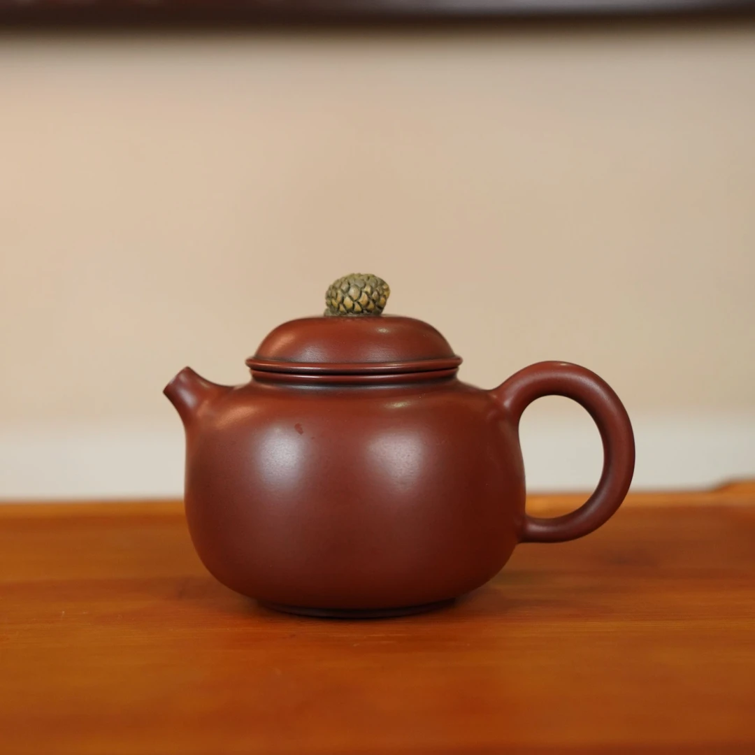 陶礼【松趣】广西钦州坭兴陶茶壶掇球壶松果壶盖125ml容量