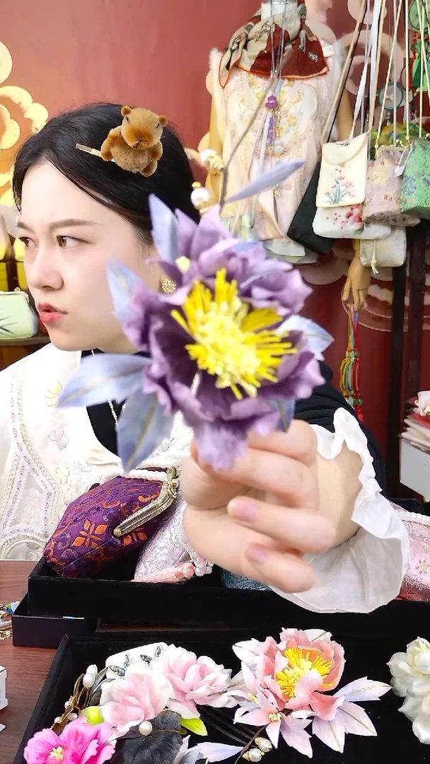 纯铜合金琉璃非遗绒花好美