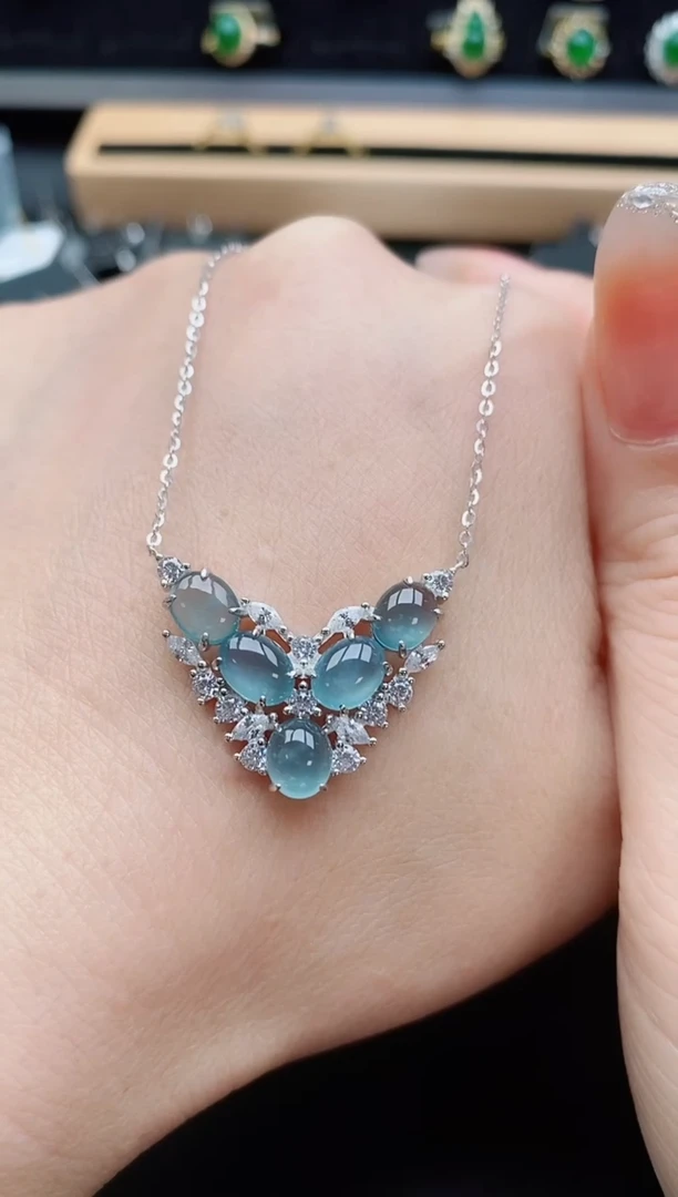 套链银S925镶嵌翡翠1