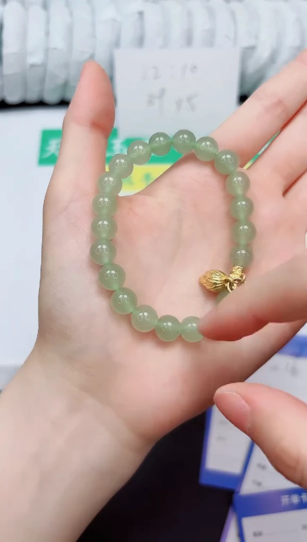 手镯石英质玉未镶嵌东陵绿手链主播同款一串