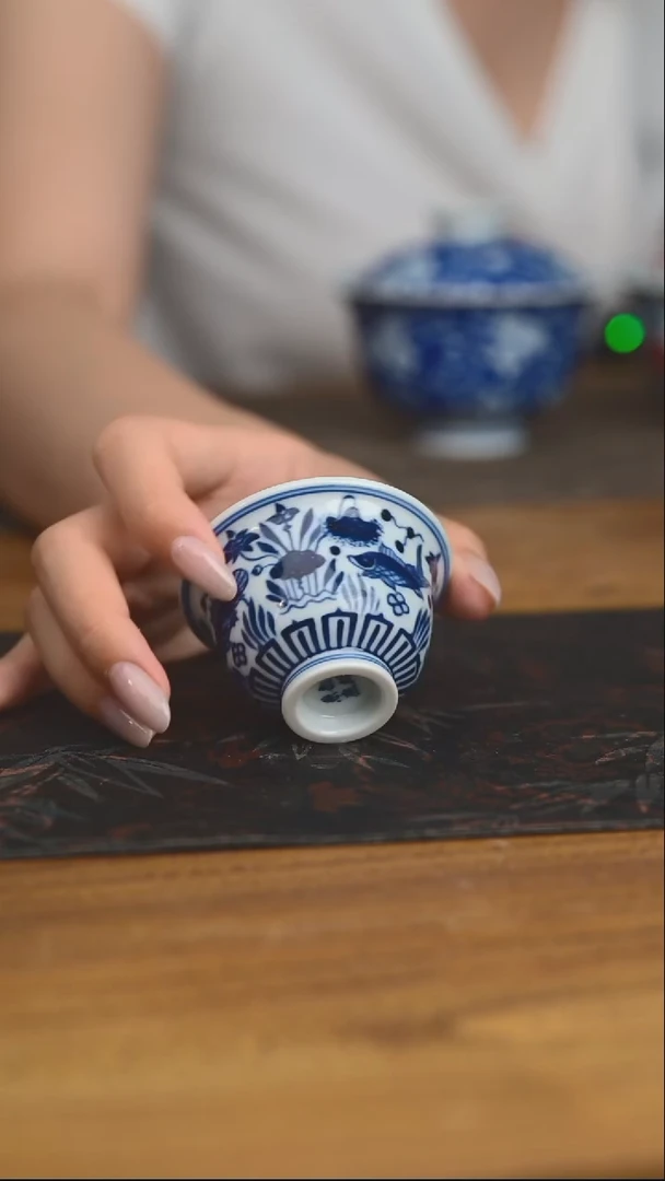 杯子仿春风鱼藻迷你压手30cc