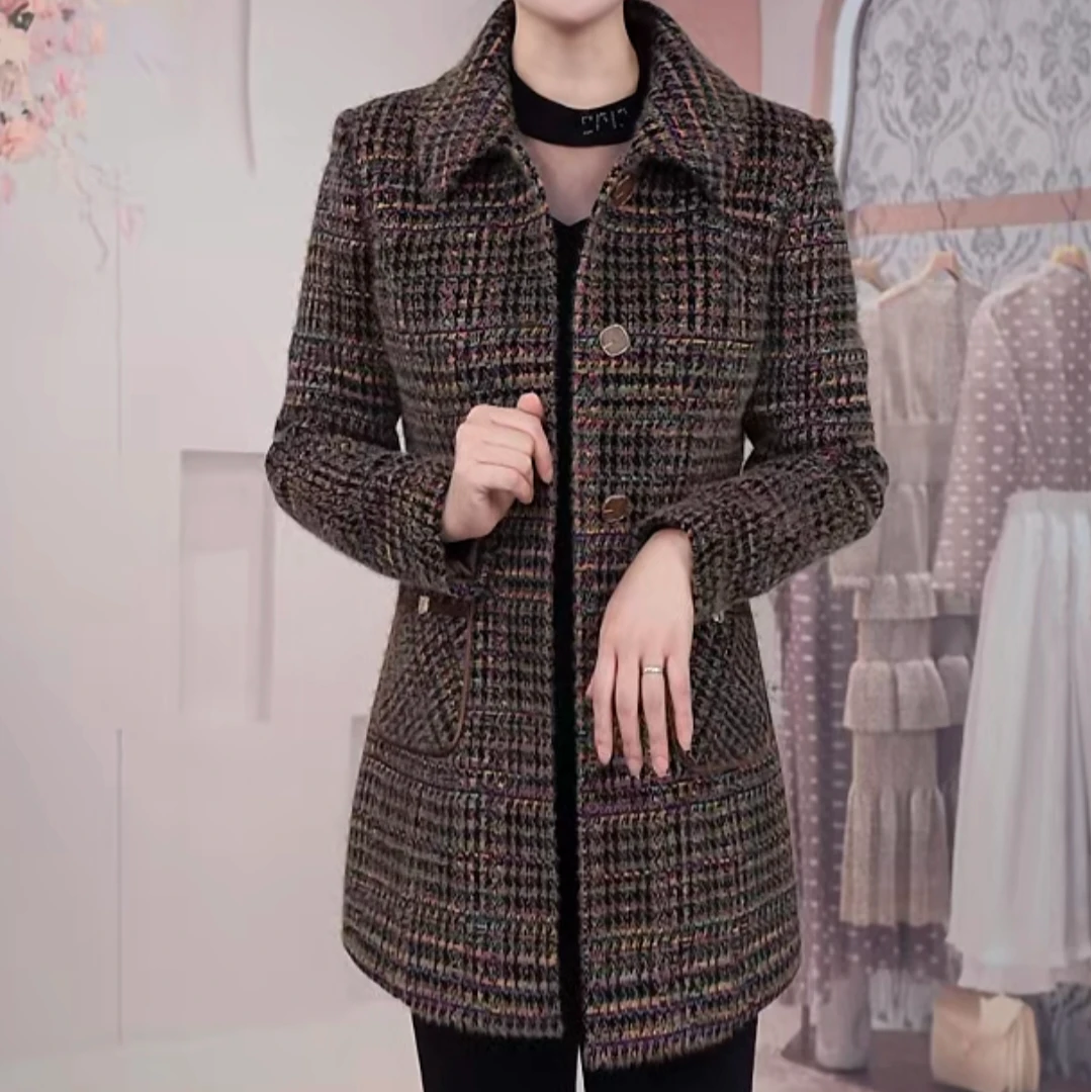 金柏鑫【娜魅女装】冬季新款加棉高品质瘦大气小个子外套妈妈装大衣