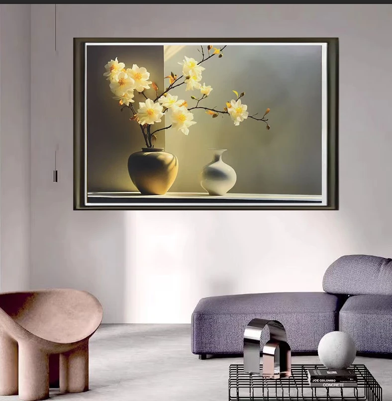 K19黑花瓶装饰画餐厅客厅玄关楼梯尽头挂画壁画