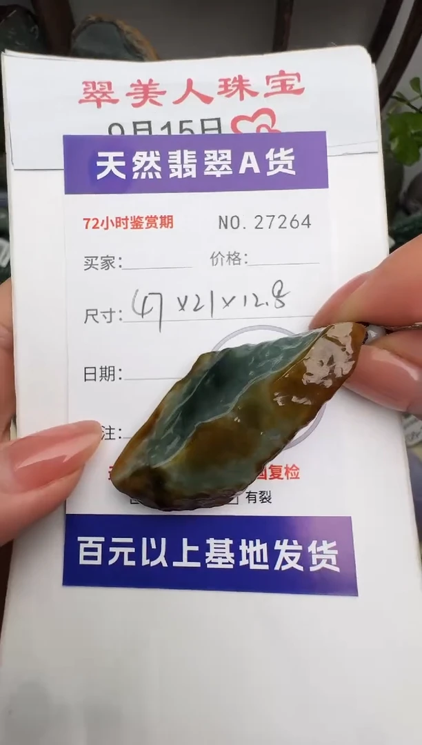 颈饰未镶嵌翡翠原石27264