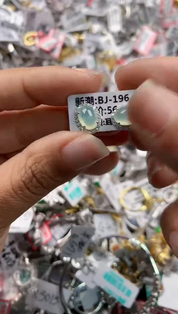银S925镶嵌戒指翡翠999---8