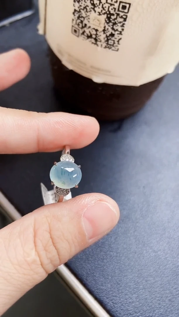 翡翠戒指银S925镶嵌204