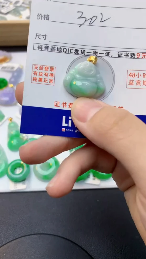 颈饰未镶嵌翡翠天然缅甸A货翡翠百元以上9元证书费自理