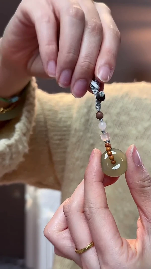 未镶嵌和田玉珠宝奇石和田玉湖水平安扣钥匙挂DIY款