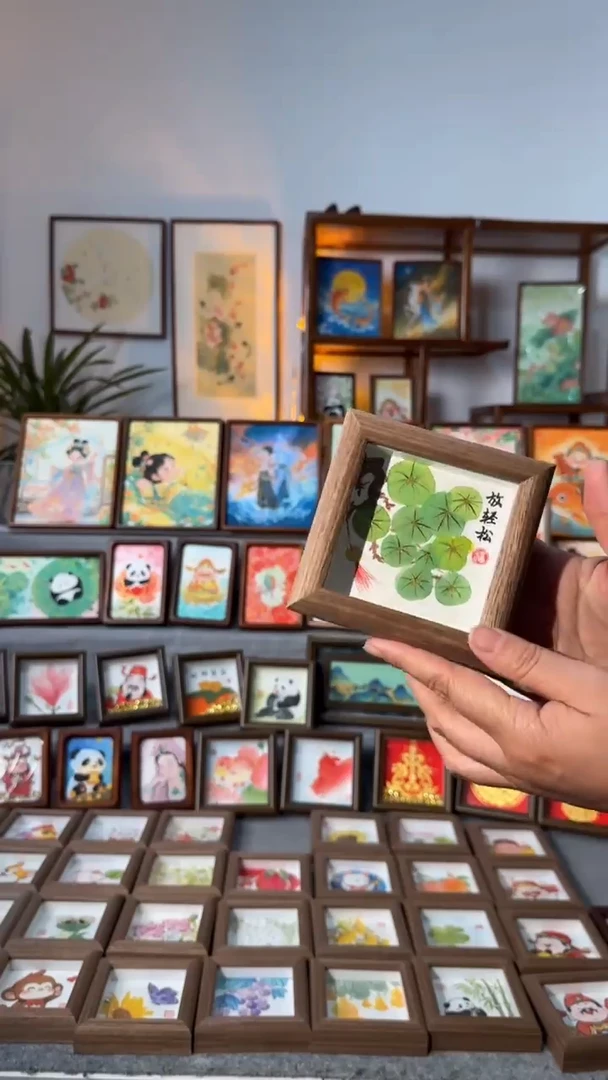 【闪购商品】国画放轻松纯手绘国风摆台新中式摆台挂画