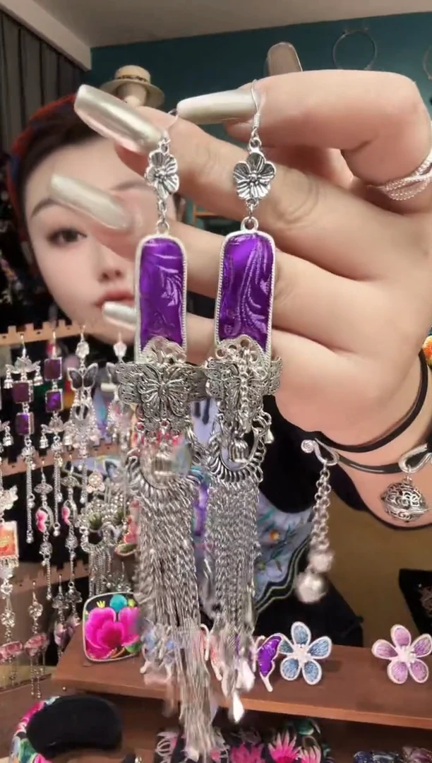 刺绣纯手工民族风刺绣耳环