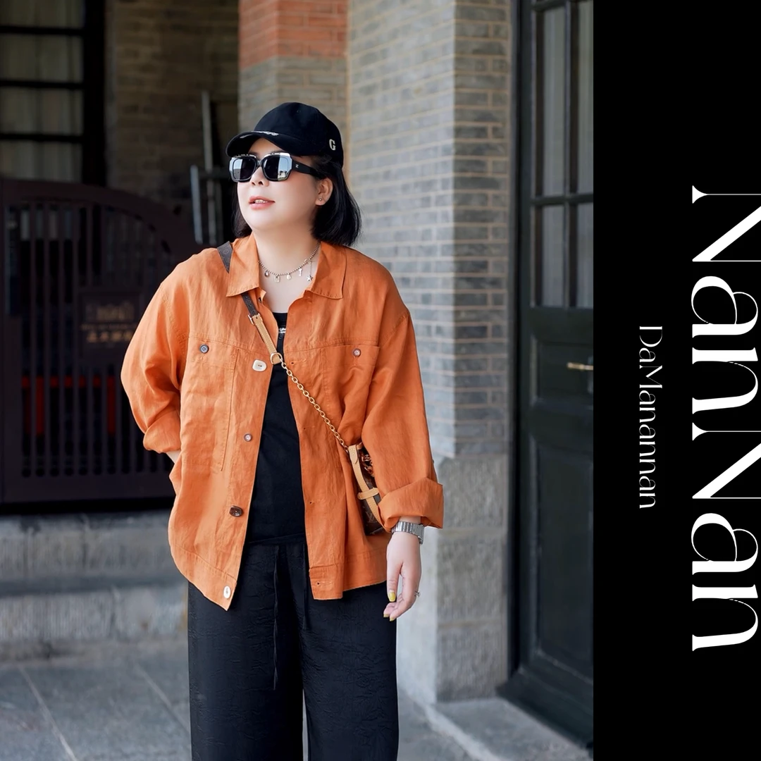 【楠楠推荐】夏季新款翻领棉麻外套C1079