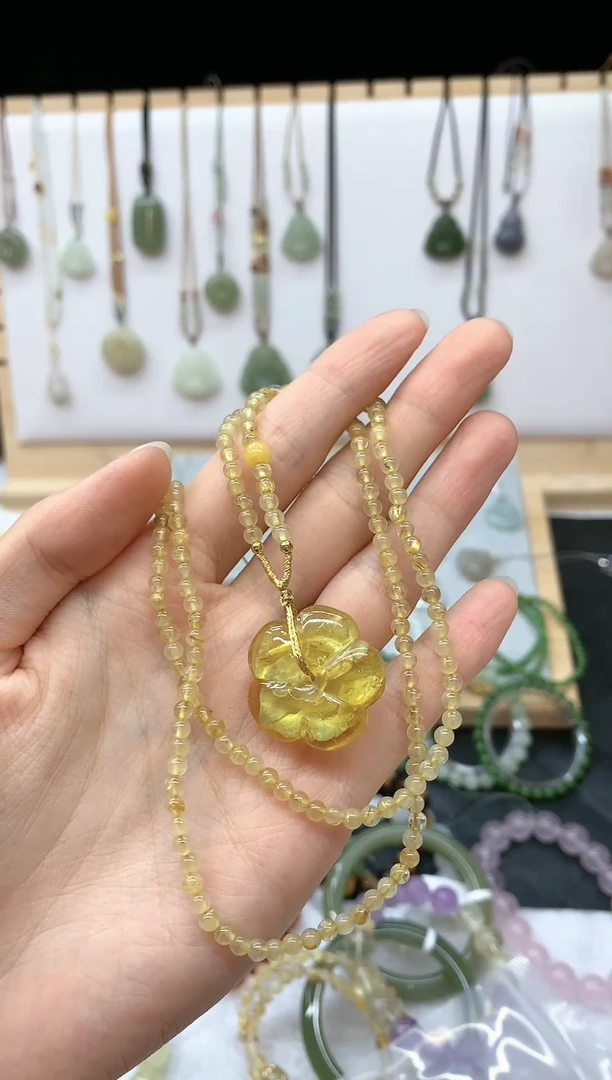 琥珀颈饰未镶嵌幸****?吊坠4