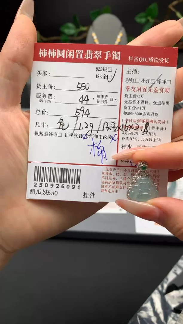颈饰18K金镶嵌翡翠姐姐250926091
