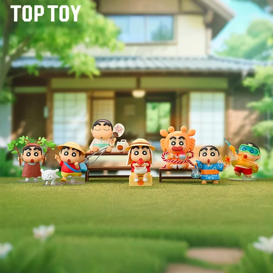 TOPTOY蜡笔小新夏日大作战系列手办盲盒可爱卡通正版周边桌面摆件