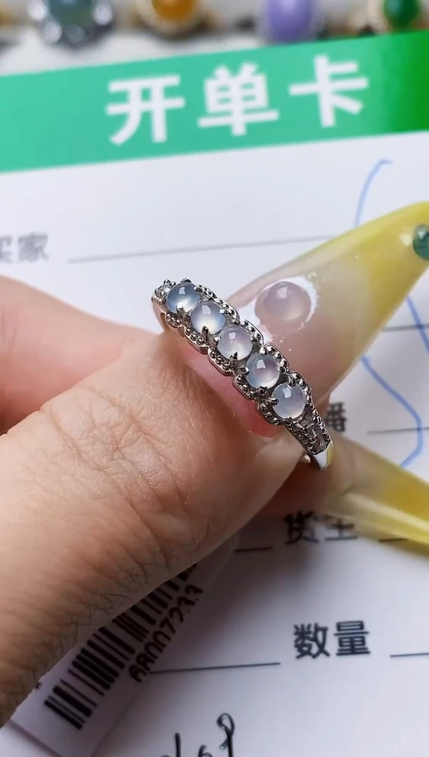 银S925镶嵌戒指翡翠0109