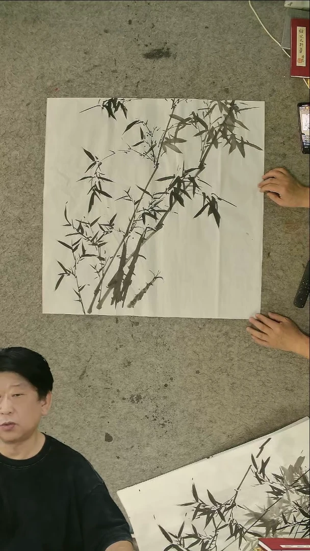 国画四尺斗方  墨竹   69*69cm