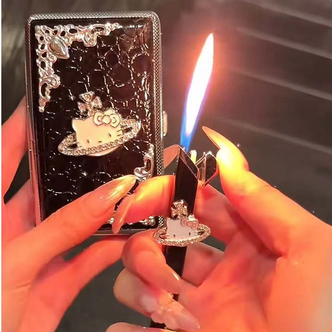 手作高颜值kitty土星金属小细条打火机适合男女情侣送礼