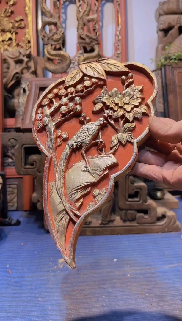 【闪购商品】香樟木老木雕老物件花板有瑕疵完美者慎拍