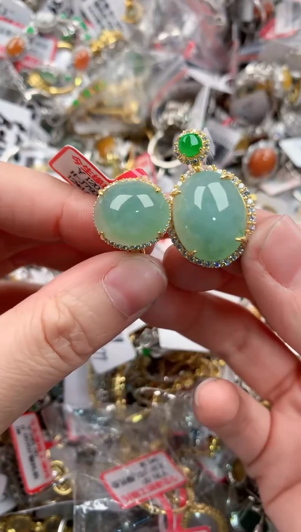 银S925镶嵌戒指翡翠888---6