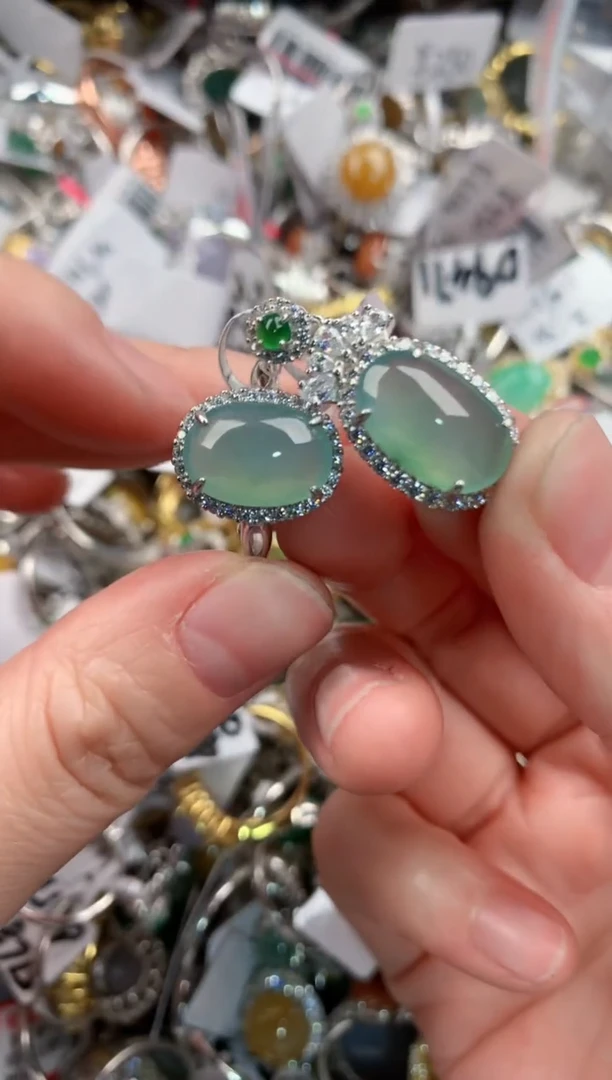 银S925镶嵌戒指翡翠666                 8