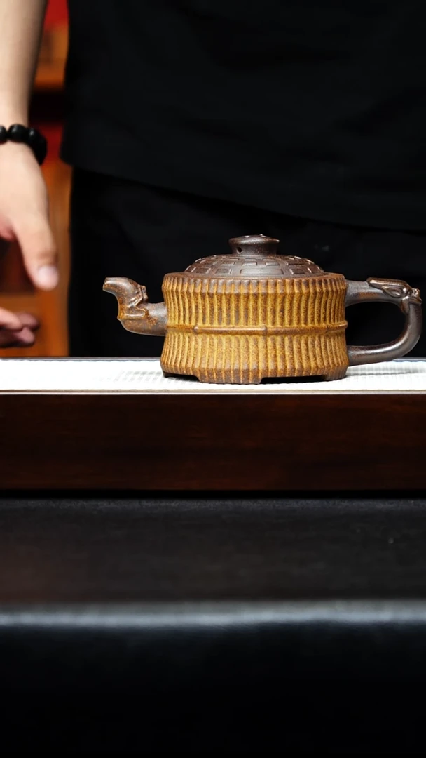 宜兴紫砂 太极一捆竹 柴烧龙骨金砂汉瓦