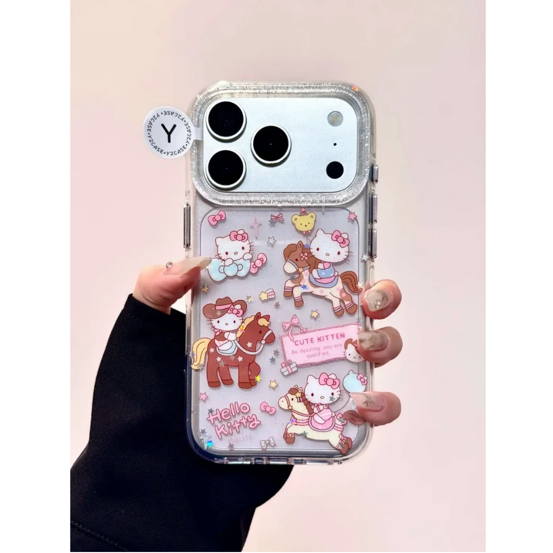 闪粉星星小马Kitty酱IMD手机壳适用iPhone17promax包相机键双层