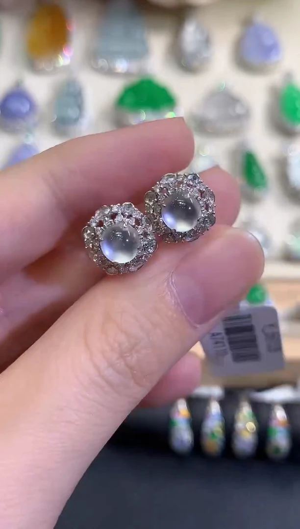 18K金镶嵌翡翠耳饰秋日珠宝Q94