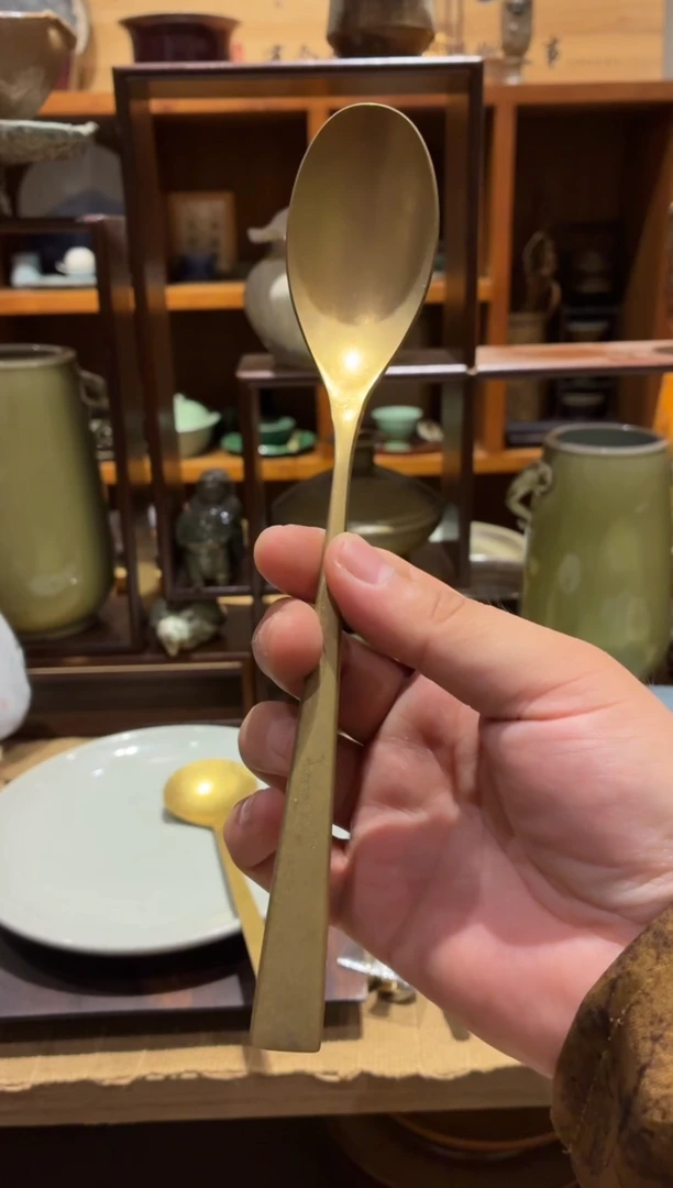 瓷片手工手作铜勺