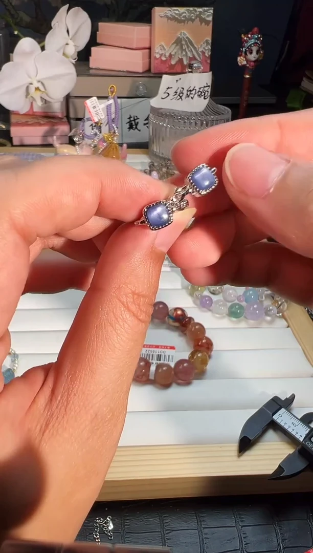 水晶耳饰银S925镶嵌f204多样性发货一件