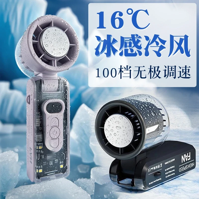 2025新款小风扇户外快速降温折叠可挂脖小钢炮冰敷便捷迷你静音