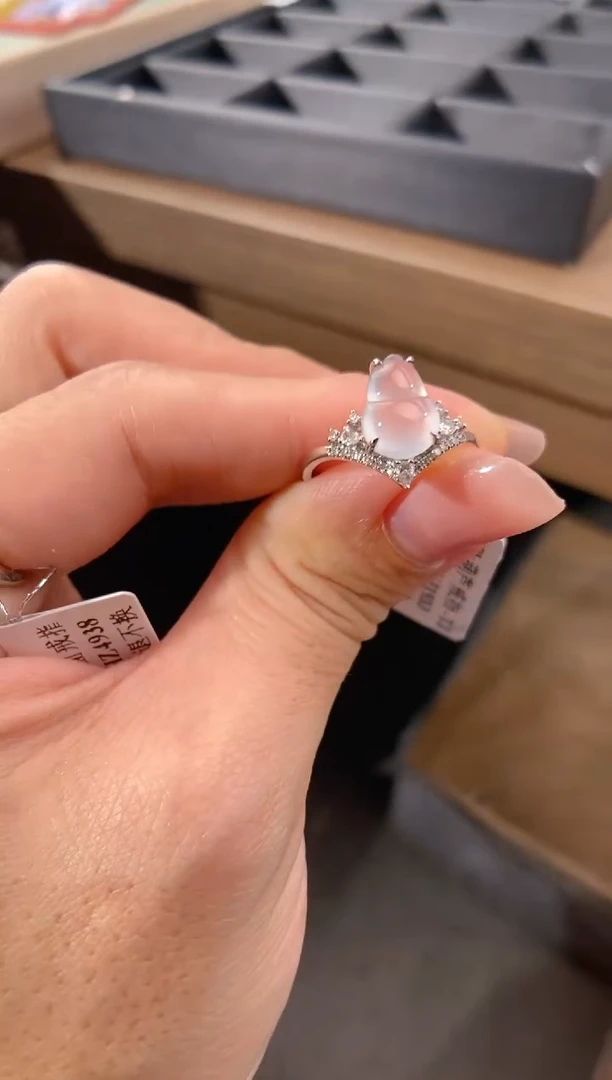 翡翠18K金镶嵌吊坠(不含链)戒指