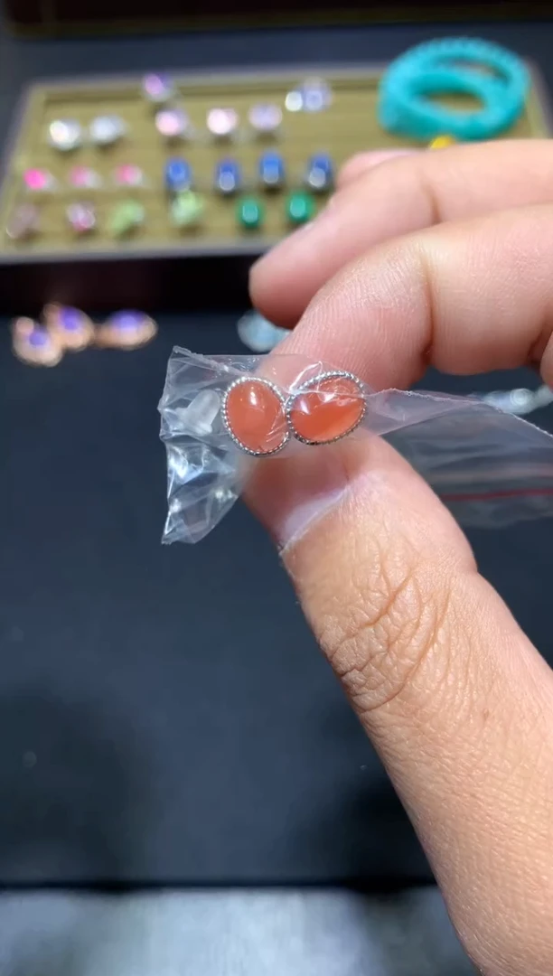 未镶嵌南红玛瑙耳饰W136【多样性发其一】