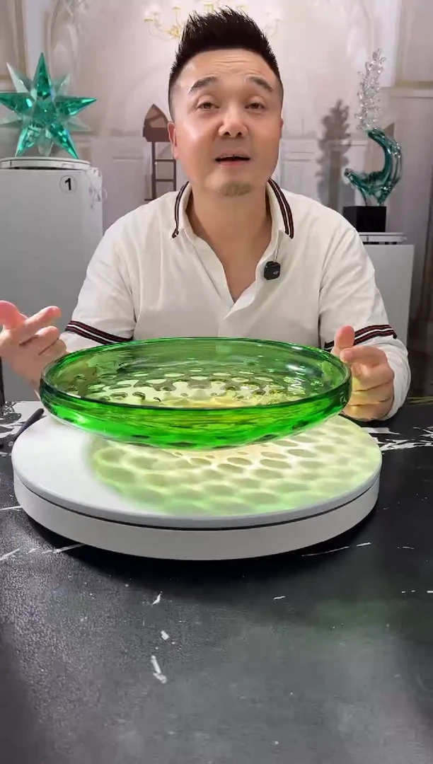 琉璃巴比特美学 孔雀纹中号果盘