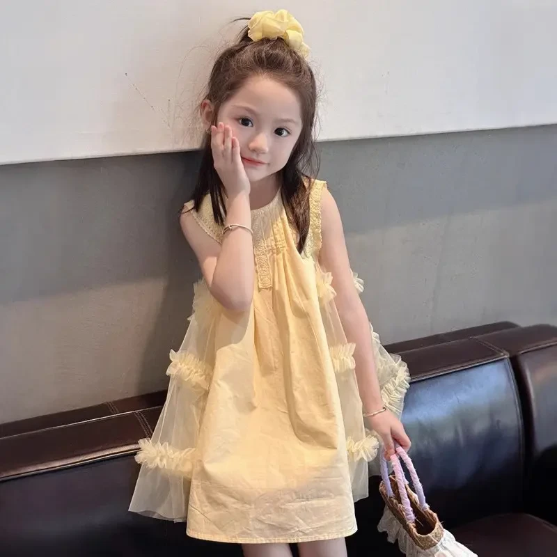 女童连衣夏季2025新款女孩裙子时尚无袖宝宝公主裙1-3岁高级感
