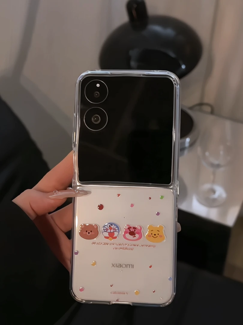 （小米mixflip系列）直边折叠适用小米mixflip手机壳彩色波点卡通熊