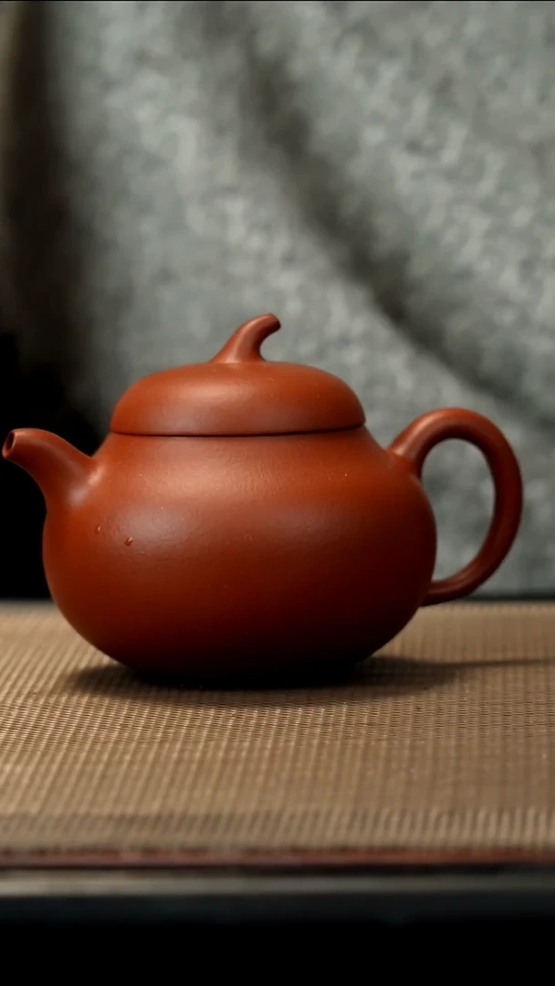 紫砂茶盏朱泥茄瓜130CC