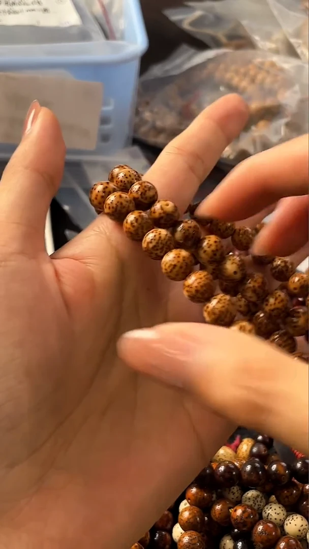 手串星月菩提精工级浅珀花皮圆珠9手串