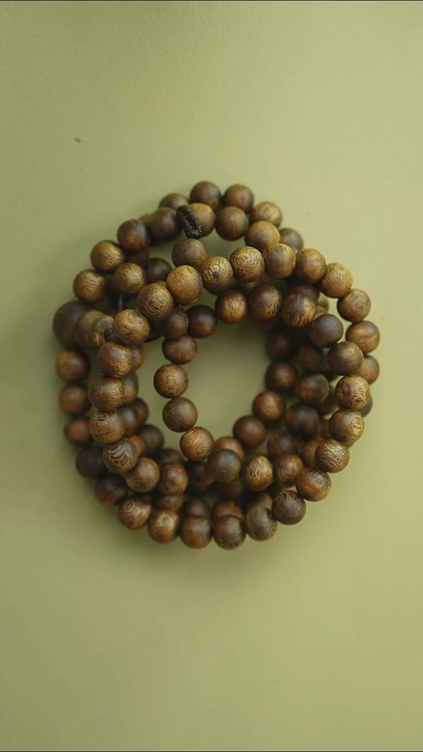 手串沉香8mm圆珠多圈绿奇楠留疤虫漏9分沉