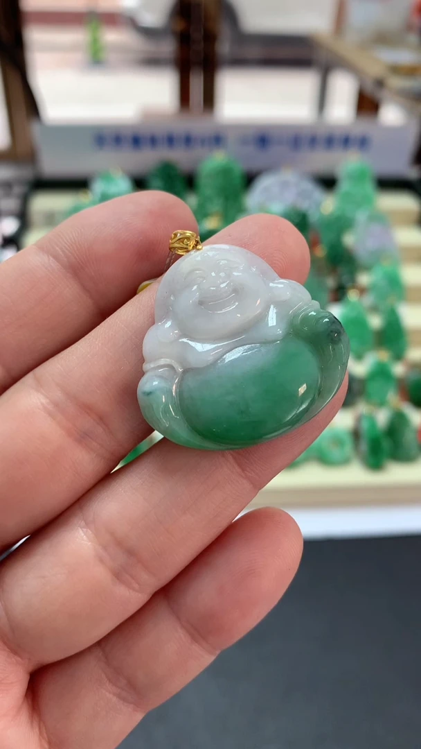 【闪购商品】翡翠吊坠(不含链)18K金镶嵌挂件