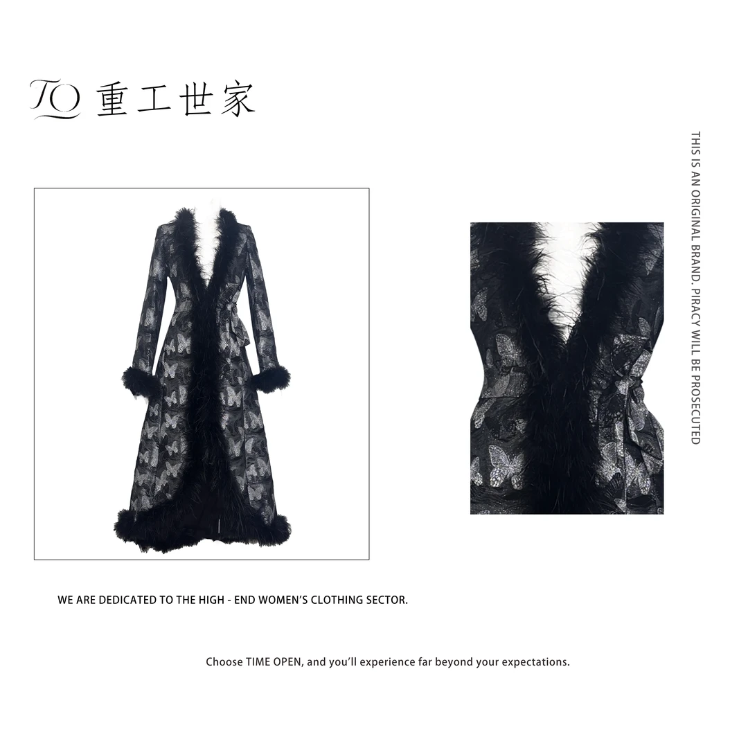 【幕夜女神】性感暗黑蝴蝶轻奢洋气大衣