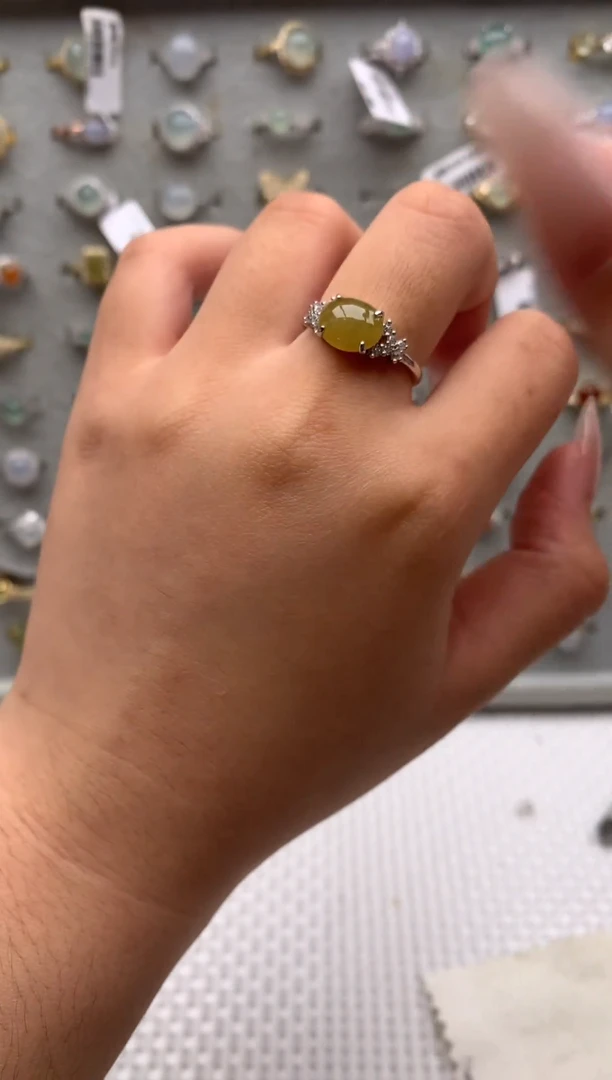 银S925镶嵌戒指翡翠24