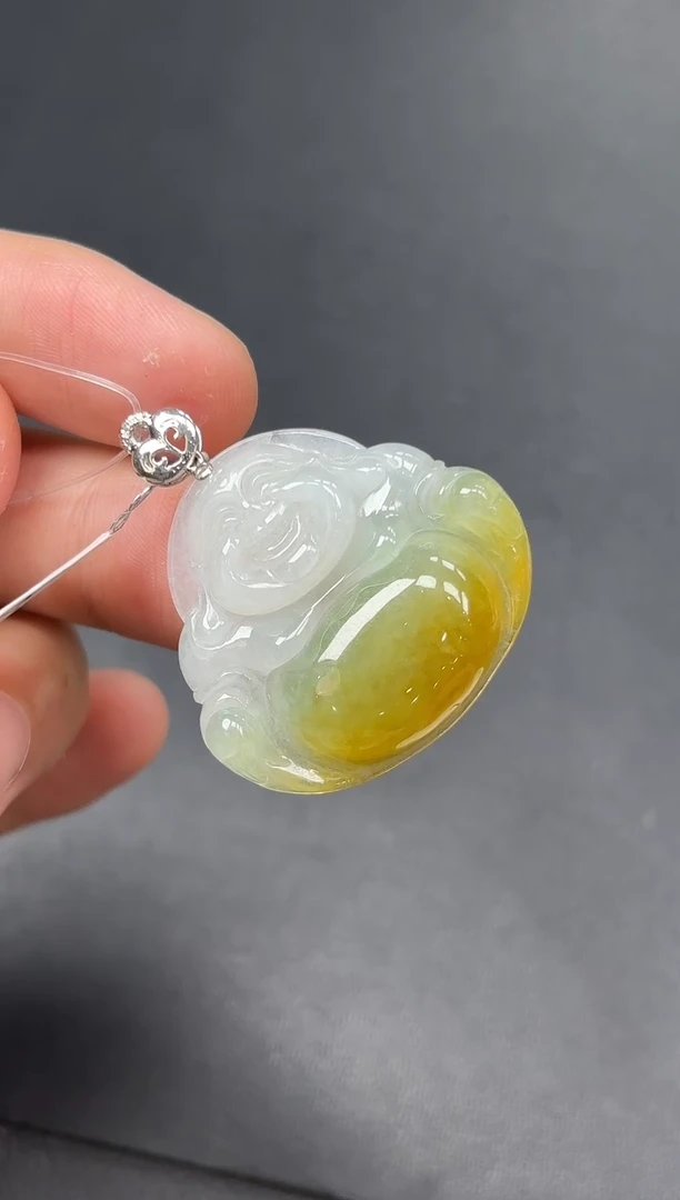 18K金镶嵌挂件翡翠佛公