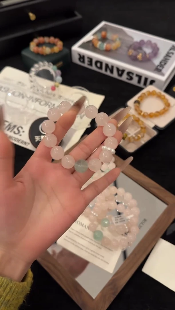 未镶嵌手链水晶粉水晶x3541