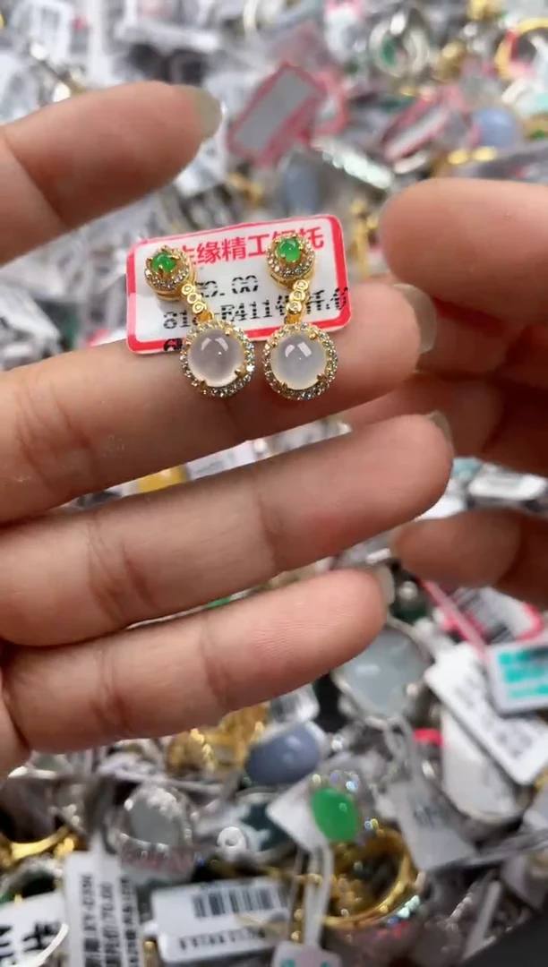 银S925镶嵌戒指翡翠888----3