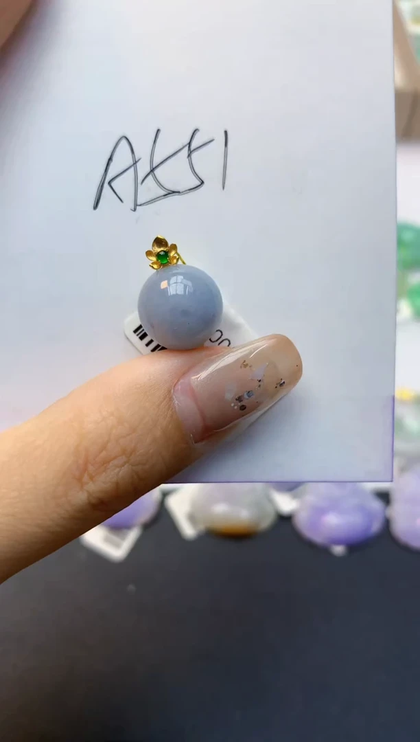 颈饰18K金镶嵌翡翠天然A货翡翠百元以上9元证书费自理