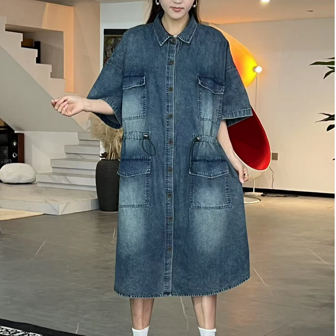 3320炒色怀旧欧式长裙夏季连衣裙宽松水洗中长款显瘦百搭复古