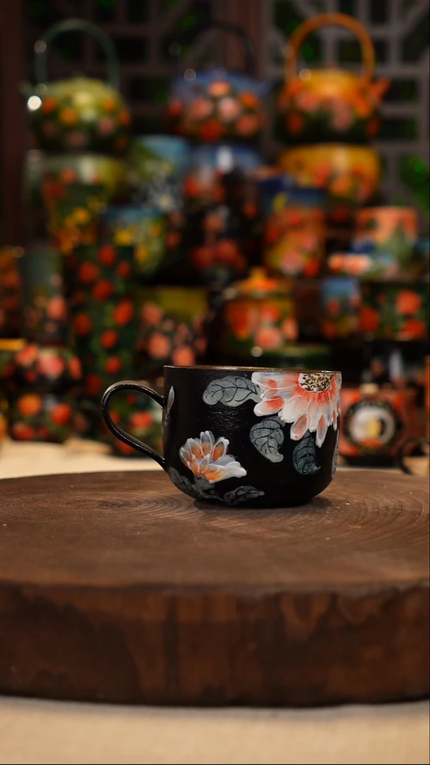 紫砂油画手绘釉下彩