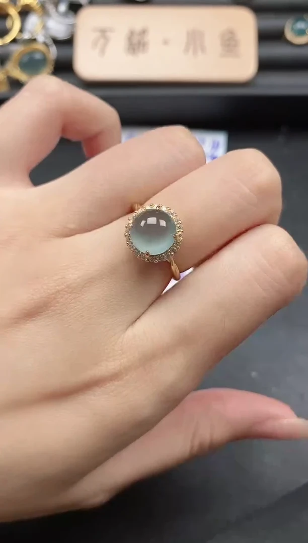 翡翠戒指银S925镶嵌5151-30