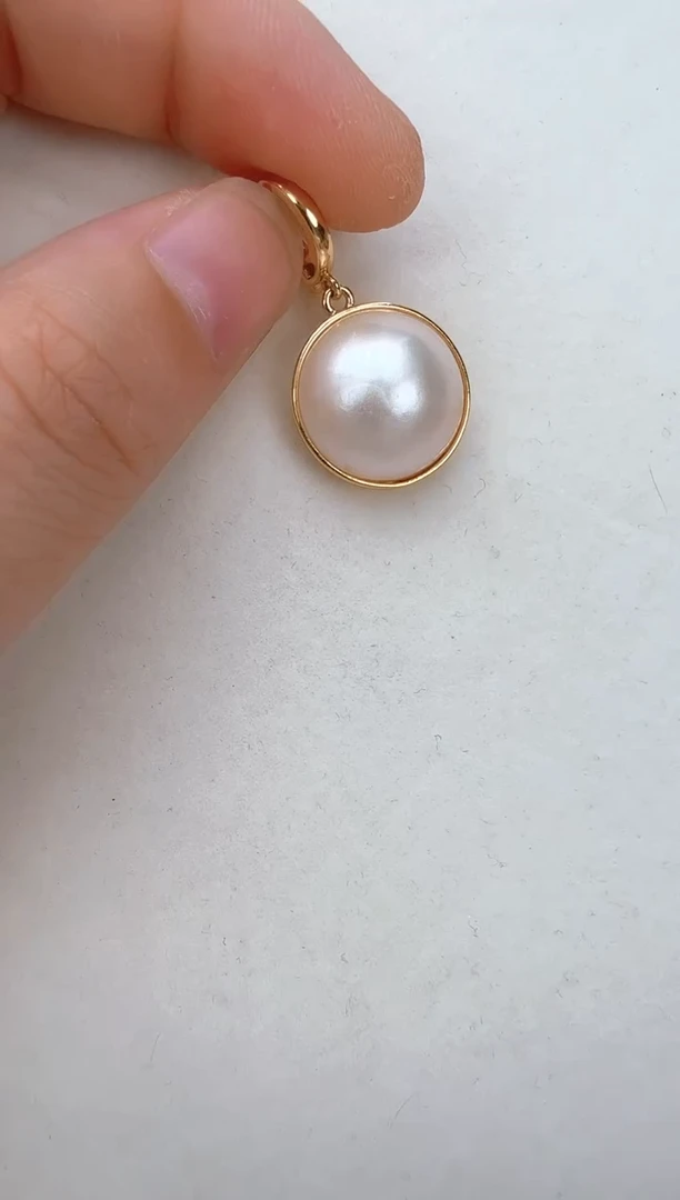 合金颈饰拼合珍珠（马贝珠）金色光板
